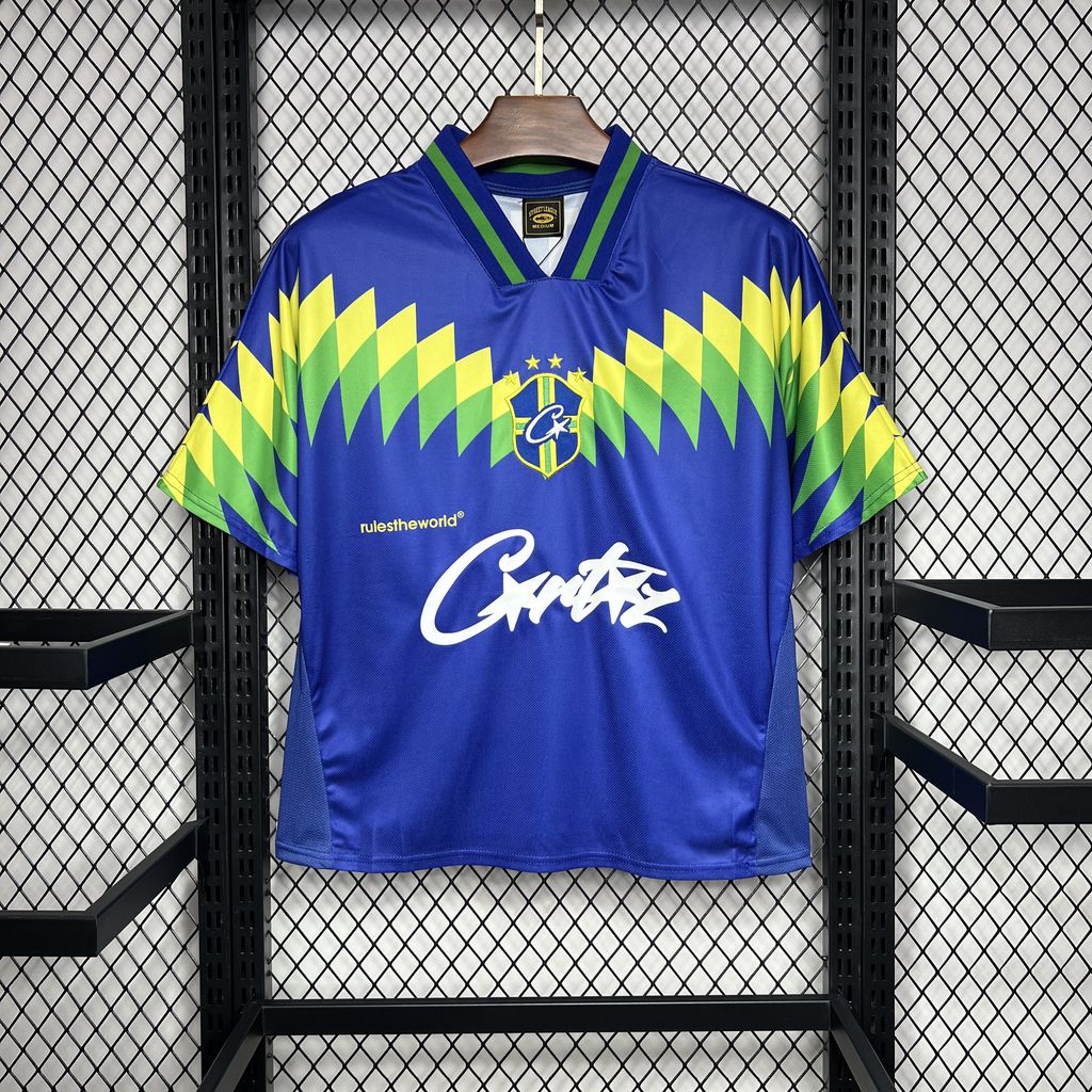 Camiseta de fútbol azul de Brasil de Corteiz