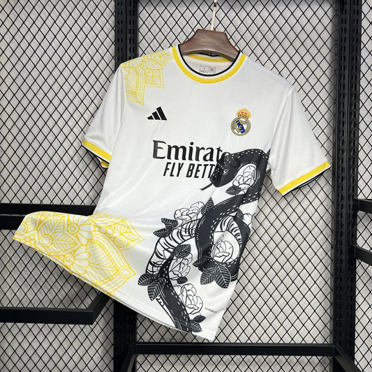 Real Madrid 24-25 White & Black Mamba Jersey