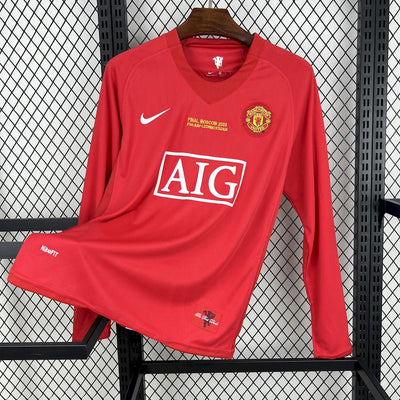 Manchester United 07-08 Home Retro Jersey - UCL Final - Long Sleeve