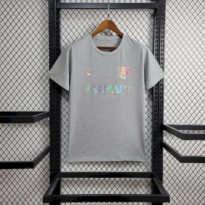 FC Barcelona 2024/25 Balmain Co-Branded Edition Grey T-shirt